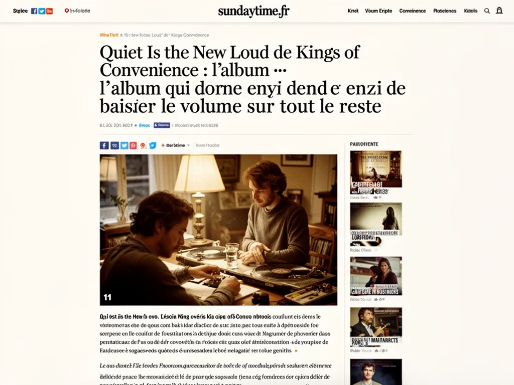 Quiet Is the New Loud de Kings of Convenience : l'album qui donne envie de baisser le volume sur tout le reste