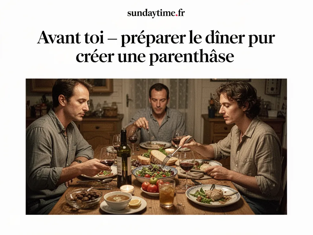 Avant toi — préparer le dîner pour créer une parenthèse