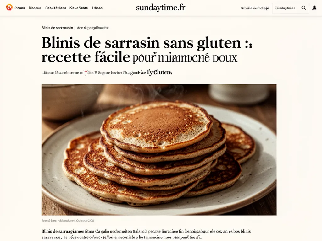 Blinis de sarrasin sans gluten : la recette facile pour un dimanche doux