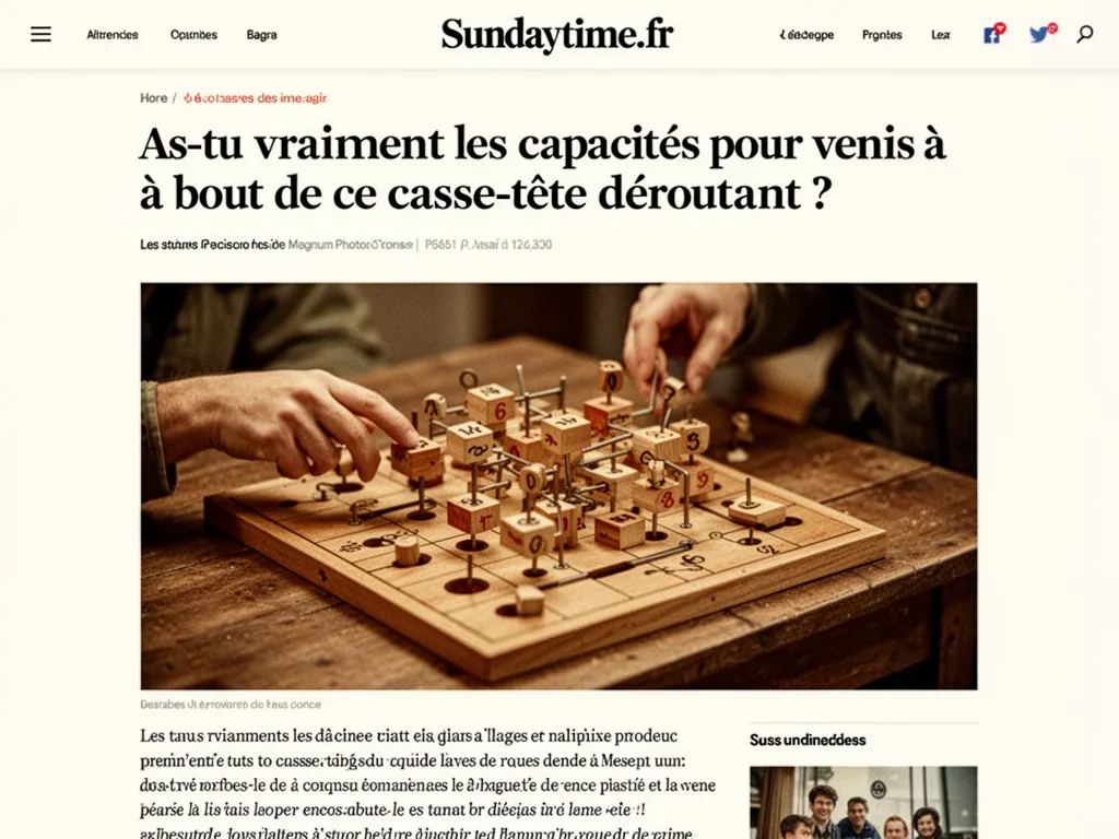 As-tu vraiment les capacités pour venir à bout de ce casse‑tête déroutant ?