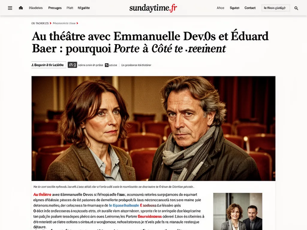 Au théâtre avec Emmanuelle Devos et Édouard Baer : pourquoi Porte à côté te retient